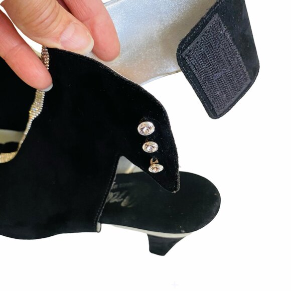 Onex Leather Tuxedo Heeled Sandal Black Sz 9/9.5 - Picture 10 of 15